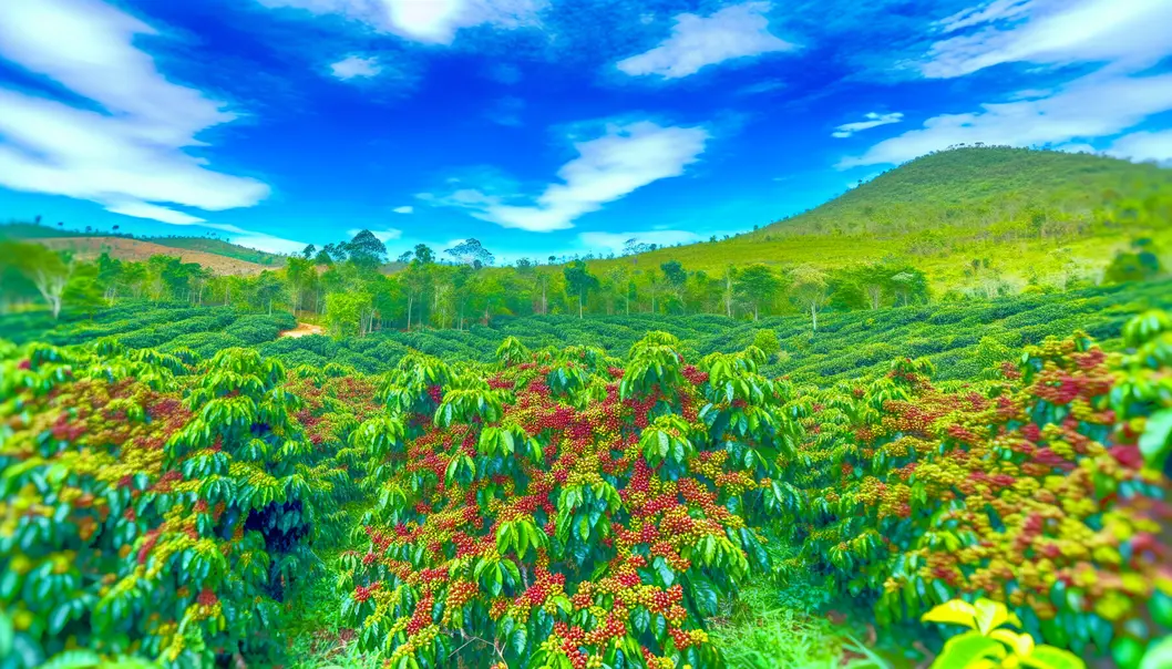 Vườn cà phê tươi tốt ở Mai Sơn, Sơn La.