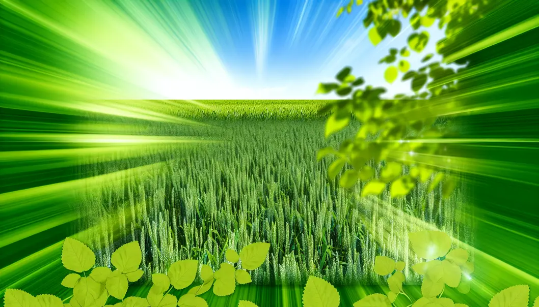 Lush green crops in a field, representing fertilizer impact.