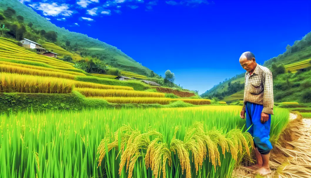 Cánh đồng lúa bội thu với giống lúa ưu việt tại Mường La.