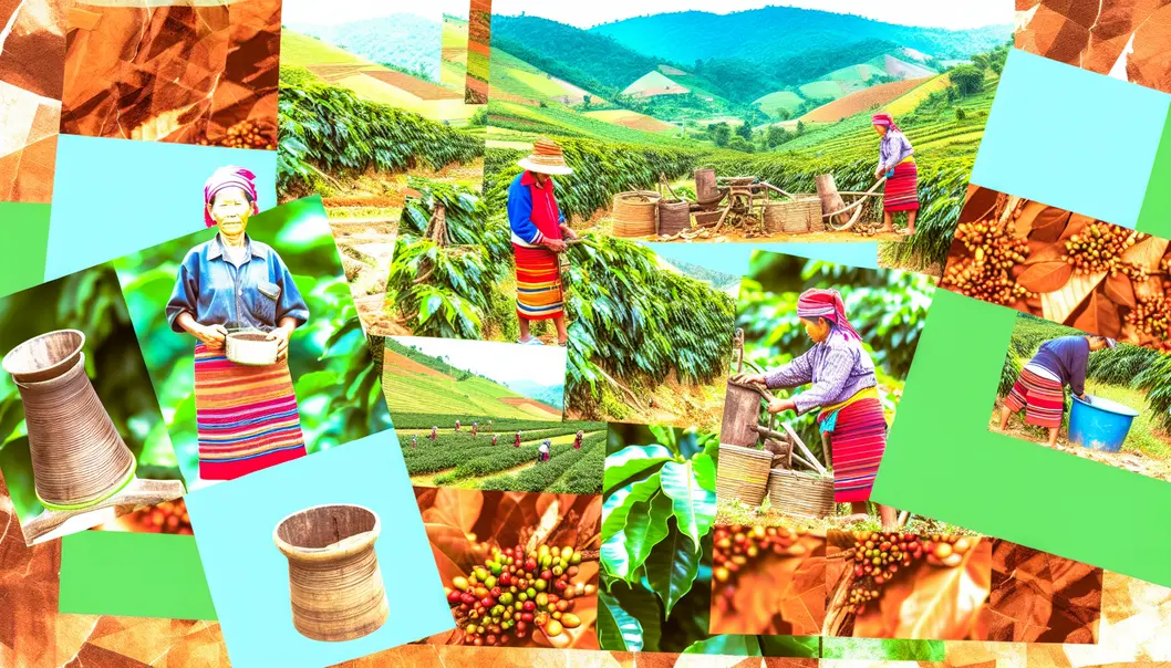 Người dân tộc Thái và cây cà phê tại Sơn La.