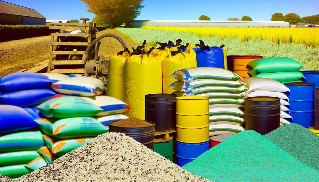 Various types of fertilizers used in modern farming.
